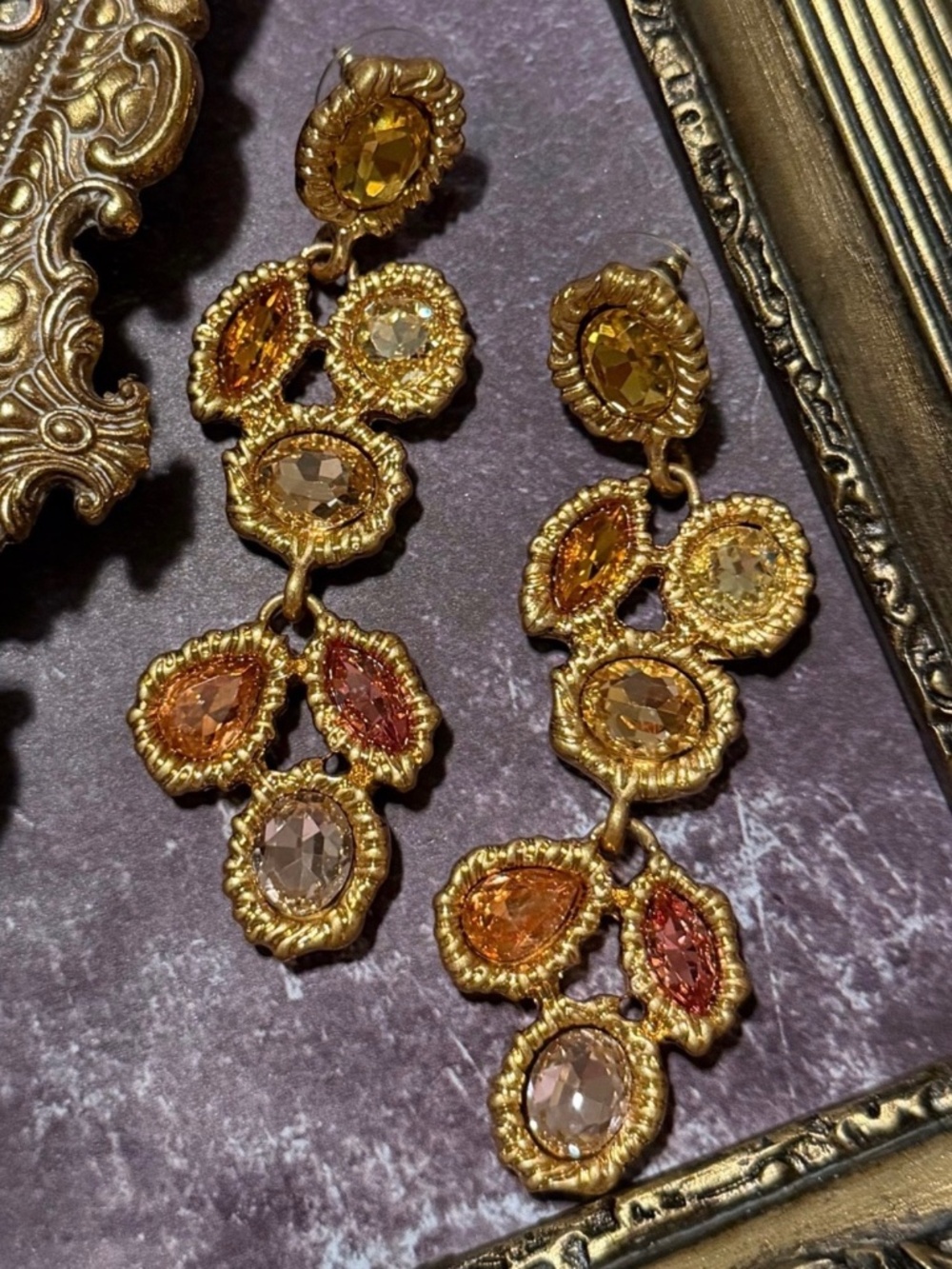 OSCAR DE LA RENTA • Lintzer Embellished Drop Earrings Made In the USA
